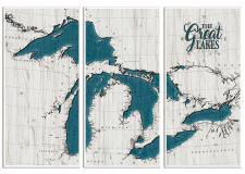 Custom 3 Panel White Frame Map Framed Wall Sign