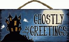 ghostly greetings Rope Hanger Sign