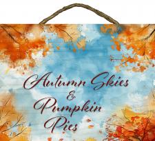 Autumn skies and pumpkin pies Slat Rope Hanger